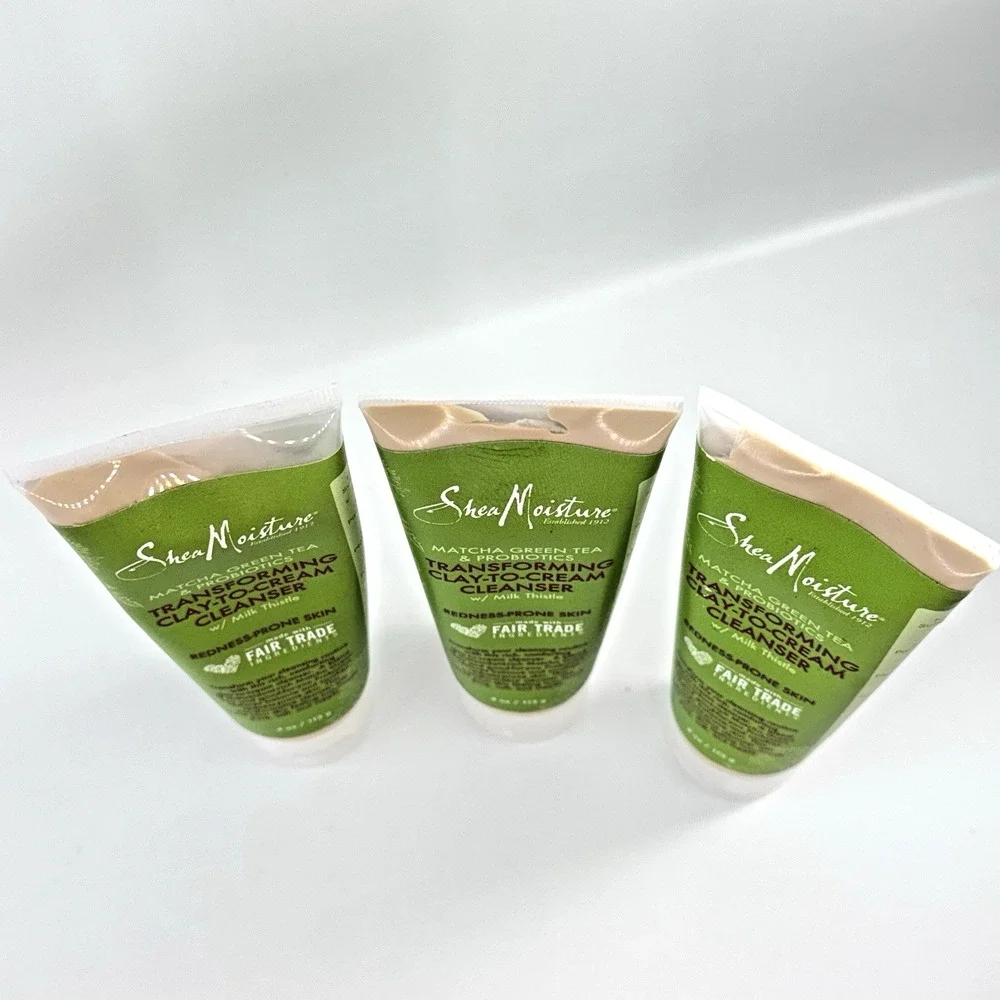 3 X Shea Moisture Matcha Green Tea & Probiotics Clay to Cream Cleanser NEW LOT 3